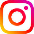 A red and yellow instagram logo on a green background