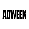 A green background with the word adweek in black letters.