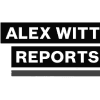 A green and black logo for alex witt reports.